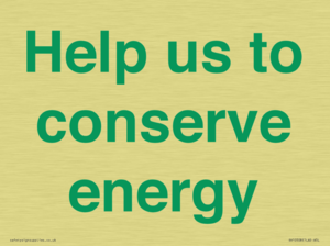 Help us to conserve energy 